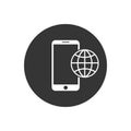 Phone roaming icon in flat style. Roaming symbol for your web site design, logo, app, UI