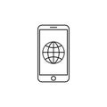 Phone roaming line icon in flat style. Roaming symbol for your web site design, logo, app, UI