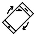 Phone rotate line icon. Smartphone sensor vector illustration isolated on white. Phone rotate outline style design