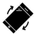 Phone rotate solid icon. Smartphone sensor vector illustration isolated on white. Phone rotate glyph style design