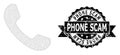 Grunge Phone Scam Ribbon Stamp and Mesh Network Phone