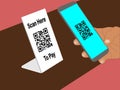 Phone scan QR Code to Pay Royalty Free Stock Photo