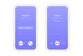 Phone screen call mockup. Mobile interface accept decline buttons, smartphone web app UI display. Trendy vector illustration Royalty Free Stock Photo