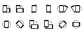 Phone Screen Rotation Solid Icon Set. Mobile Device Orientation Change With Arrows Showing Motion, Flip, Tilt and Royalty Free Stock Photo