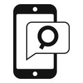 Phone search icon simple vector. Audience content