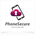 Phone Secure Application Logo Design Template