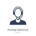 phone service icon in trendy design style. phone service icon isolated on white background. phone service vector icon simple and