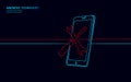 Phone service repair help business concept. Fatal mobile smartphone system crash. Software error bug data lost. 3D virus