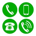 Phone set buttons. Call, mobile, contact icons - vector Royalty Free Stock Photo