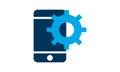Phone setup gear icon vector image