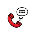 Phone sex doodle icon,  illustration Royalty Free Stock Photo