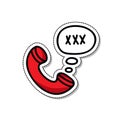 Phone sex doodle icon,  illustration Royalty Free Stock Photo