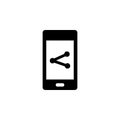 Phone, share vector icon. Simple element illustration from UI concept.  Mobile concept vector illustration. Phone, share vector Royalty Free Stock Photo