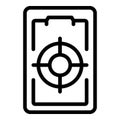 Phone shooter icon outline vector. Online game