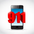 911 phone sign concept illustration Royalty Free Stock Photo