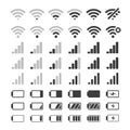 Phone signal and battery icons Royalty Free Stock Photo