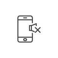 Phone silent mode line icon Royalty Free Stock Photo