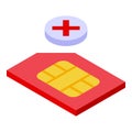 Phone sim card icon isometric vector. Mobile cellphone Royalty Free Stock Photo