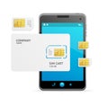 Phone Sim Card Template. Vector Royalty Free Stock Photo