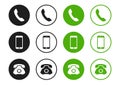 Phone, smartphone, handset vector icons.