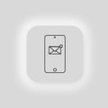 Phone sms icon. Smartphone new messege symbol. Sign mail vector