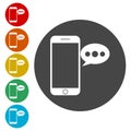 Phone SMS icons set Royalty Free Stock Photo