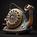 phone in a snail costume Royalty Free Stock Photo