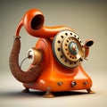 phone in a snail costume Royalty Free Stock Photo