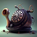 phone in a snail costume Royalty Free Stock Photo