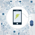 Phone, socket and electronics circuit