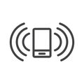 Phone Sound off or on Icon depicting lines showing sound