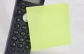 Phone with sticky note