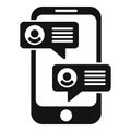 Phone support chat icon simple vector. Online speech
