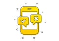 Phone survey icon. Select answer sign. Vector