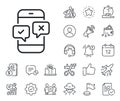 Phone survey line icon. Select answer sign. Salaryman, gender equality and alert bell. Vector