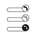 Phone switch icon. Call slider toggle. Interface button Vector. Mobile control. Royalty Free Stock Photo