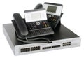 Phone switch and telephones Royalty Free Stock Photo