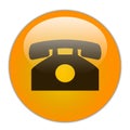 Phone symbol icon on orange crystal gradient button