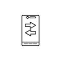 phone sync icon. Element of mobile banking for smart concept and web apps. Thin line phone sync icon can be used for web and Royalty Free Stock Photo