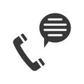 Phone talk, social message solid vector icon