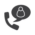 Phone talk with user glyph icon