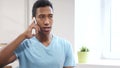 Phone Talk, Young Black Man Attending Call