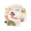 Phone tax filing abstract concept vector illustration.