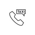 Phone Taxi ordering line icon