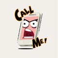 Phone with text Call me - vector illustration