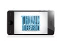 Phone. think different 3d text illustration design Royalty Free Stock Photo