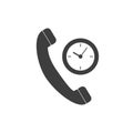 Phone Time vector icon. Style is flat symbol