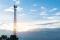 Phone tower telecom it conveniently for mobile under the sky with sunshine Royalty Free Stock Photo