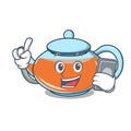 With phone transparent teapot character cartoon