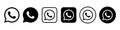 WhatsApp icon logo black vector Royalty Free Stock Photo